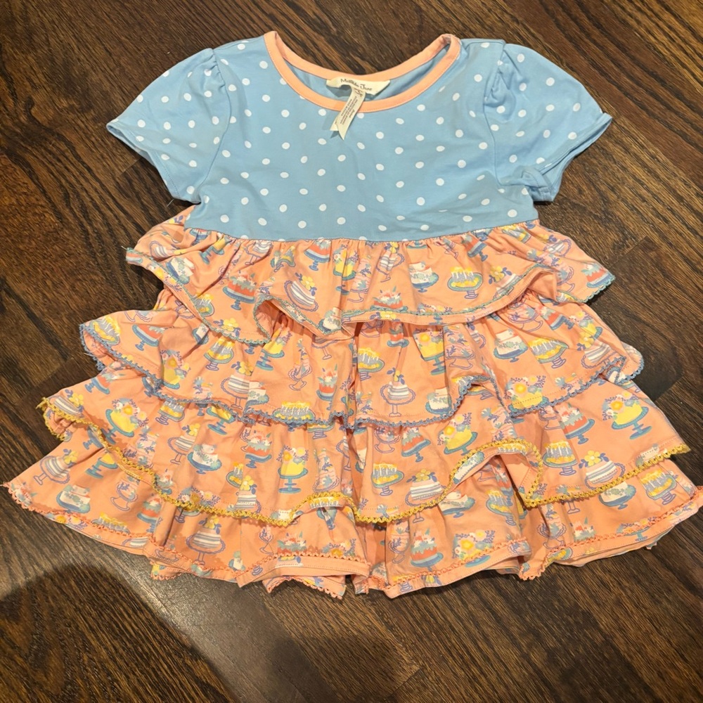 Matilda Jane Birthday Cake Ruffle Top Size 4 Years EUC